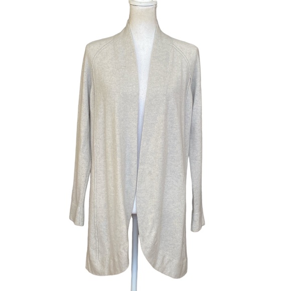 Inhabit Cashmere Weekend Open Front Cardigan Sweater in Ivory - Picture 1 of 15